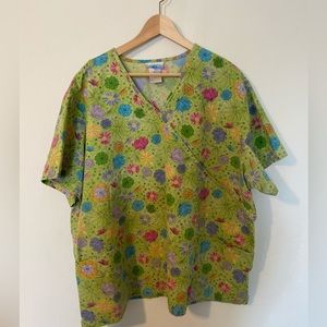 Simply Basic floral scrub top